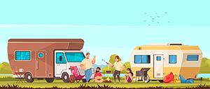 Composition dessin anime camping modifie